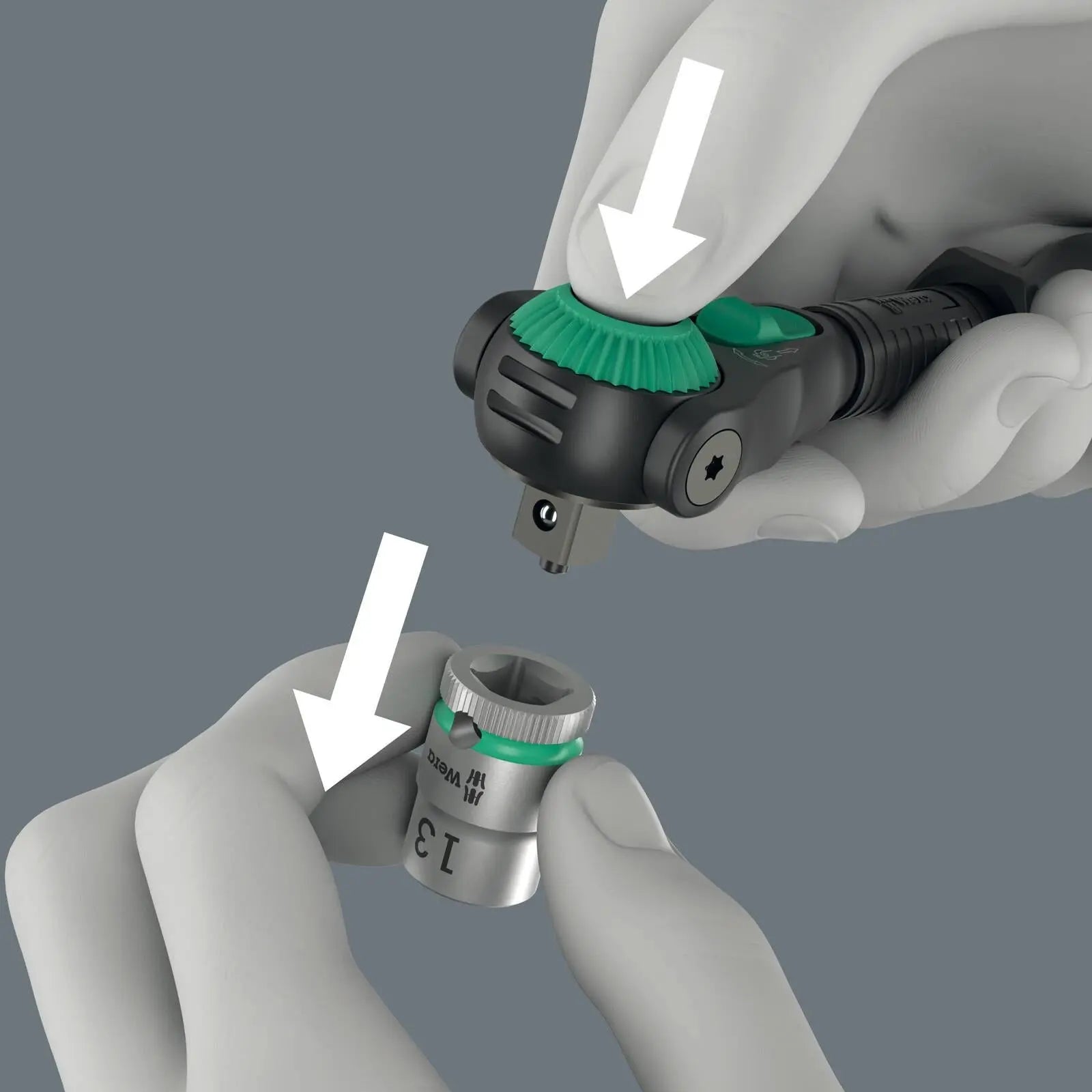 Wera Ratchet Wrench 8000 C Black Edition Zyklop Speed Ratchet with 1/2" Drive White Rose Tools