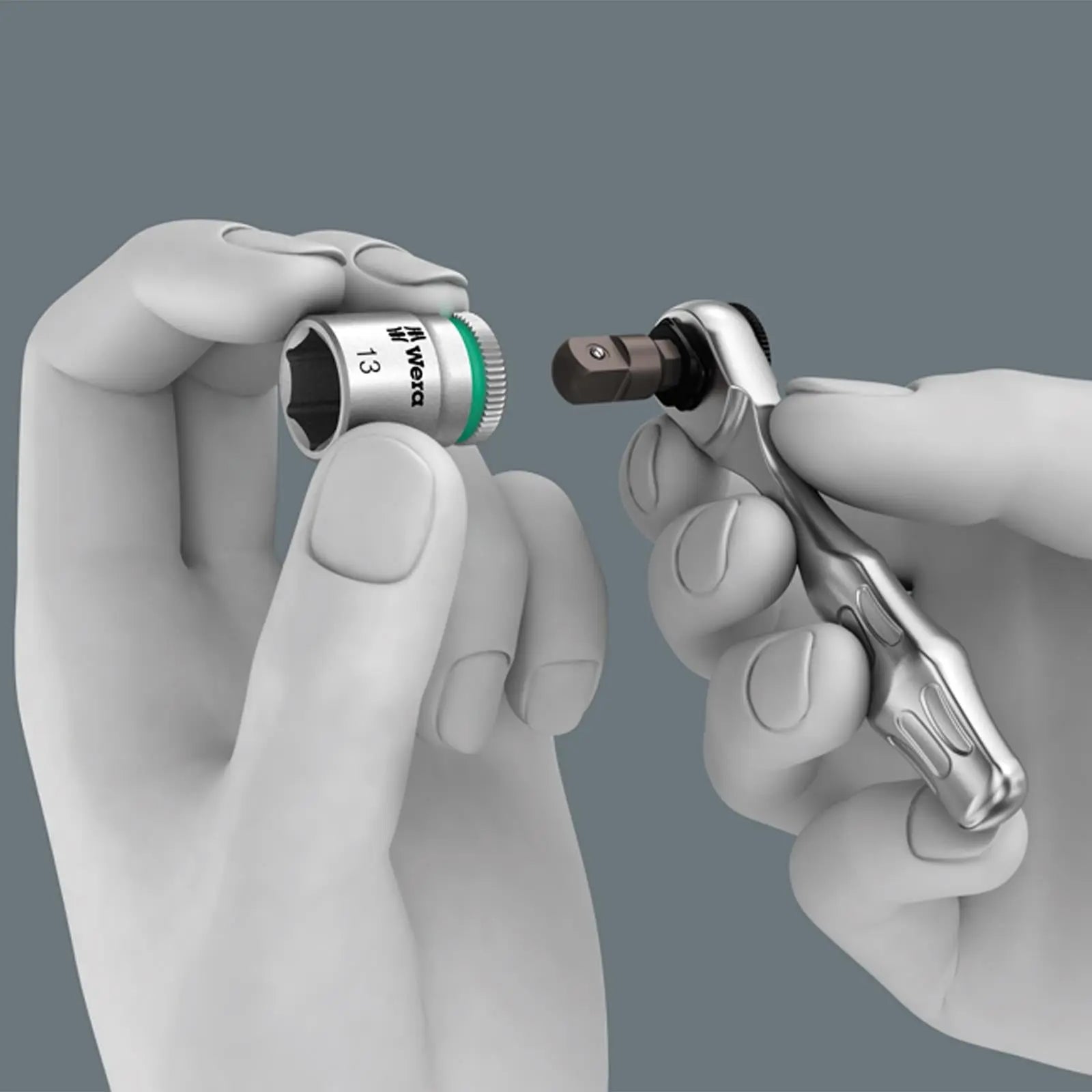 Wera Screwdriver Bit and Socket Set 27 Piece Kraftform Kompakt Zyklop Mini 2 1/4" Hex 1/4" Square Drive  White Rose Tools