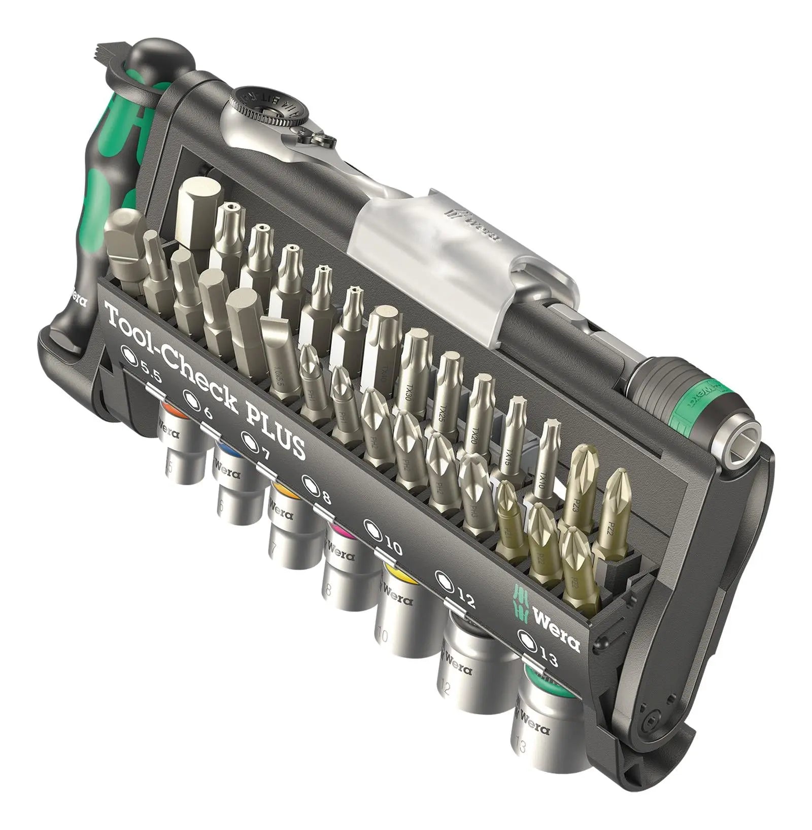 Wera Screwdriver Bit and Socket Set 39 Piece Tool Check PLUS 1/4" Hex 1/4" Square Drive White Rose Tools