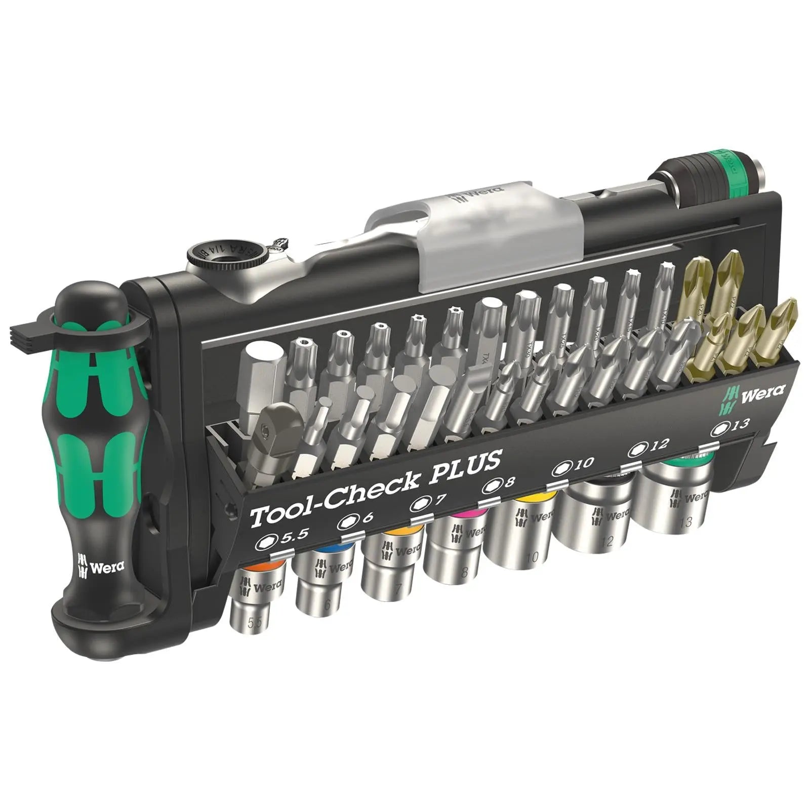 Wera Screwdriver Bit and Socket Set 39 Piece Tool Check PLUS 1/4" Hex 1/4" Square Drive White Rose Tools