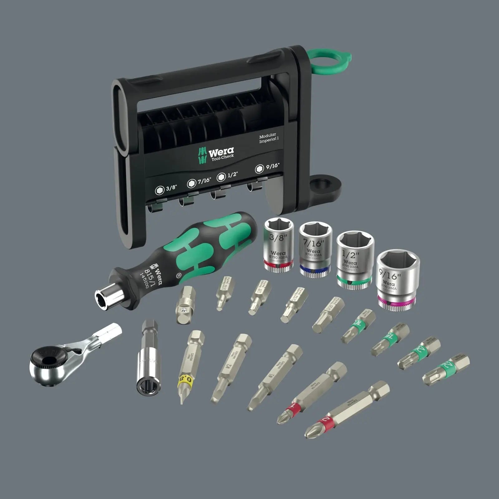 Wera Screwdriver Bits Bit Holder and Socket Set Tool Check Modular Imperial 1 21 Pieces White Rose Tools
