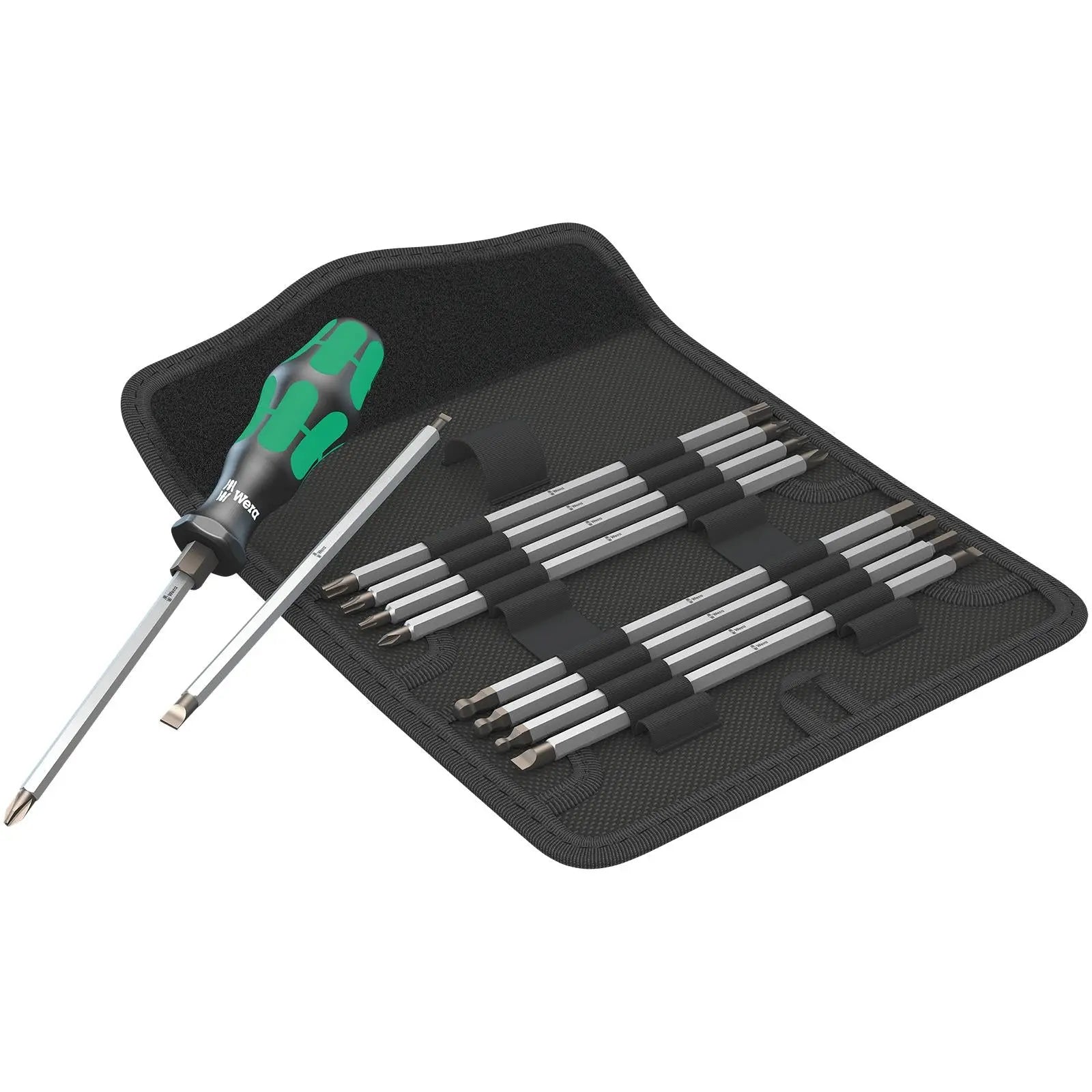 Wera Screwdriver Set 88/1 Vario Set 11 Piece Kraftform Kompakt Handle 175mm Combination Blades White Rose Tools