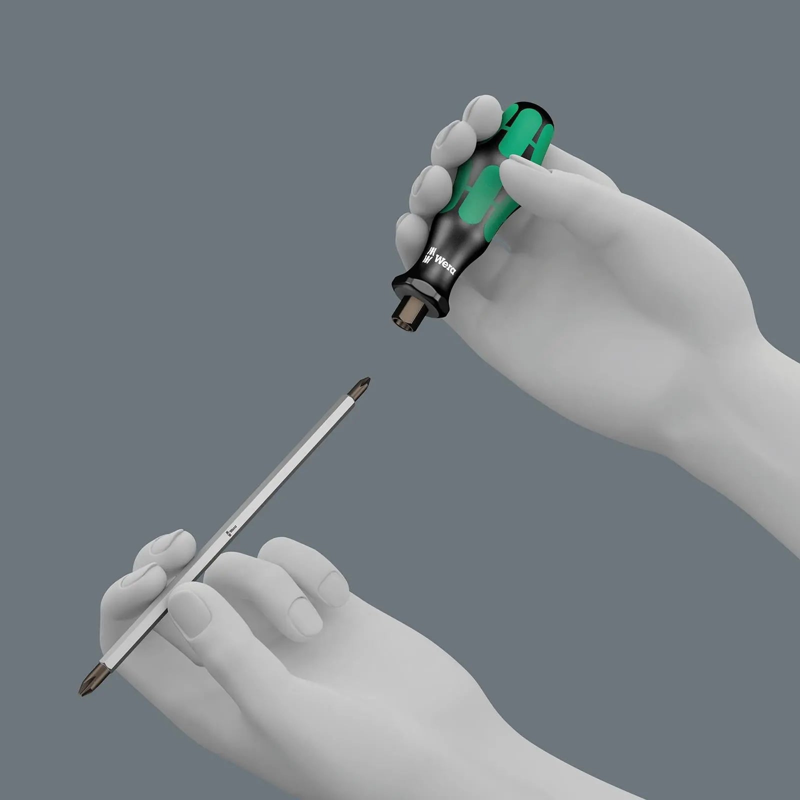 Wera Screwdriver Set 88/1 Vario Set 11 Piece Kraftform Kompakt Handle 175mm Combination Blades White Rose Tools