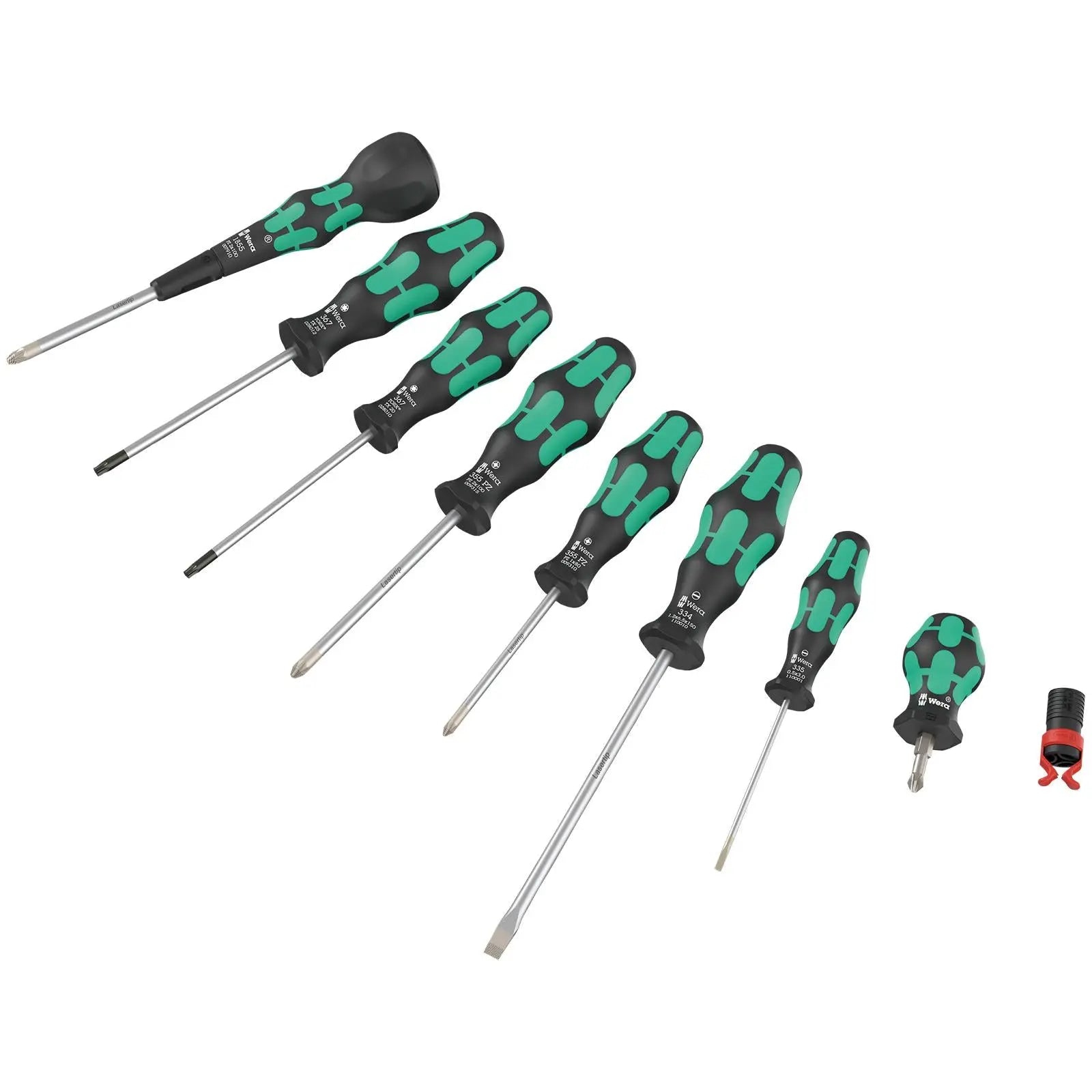 Wera Screwdriver Set 9528 Ball Grip Set 2 Pozi Torx Slotted 9 Pieces White Rose Tools