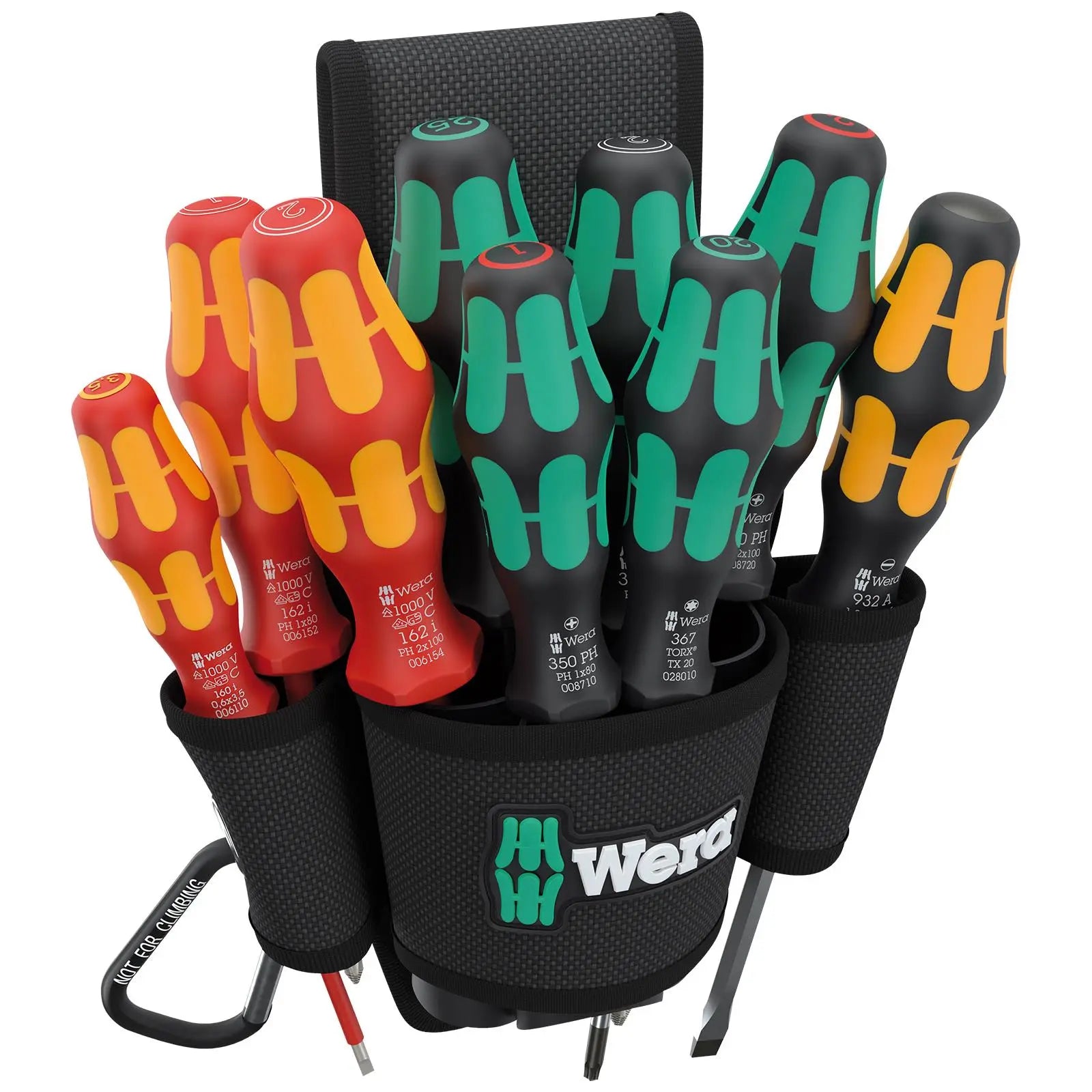Wera Screwdriver Set 9620 Belt Holster Set 1 VDE Phillips Pozi Torx Slotted 10 Pieces White Rose Tools