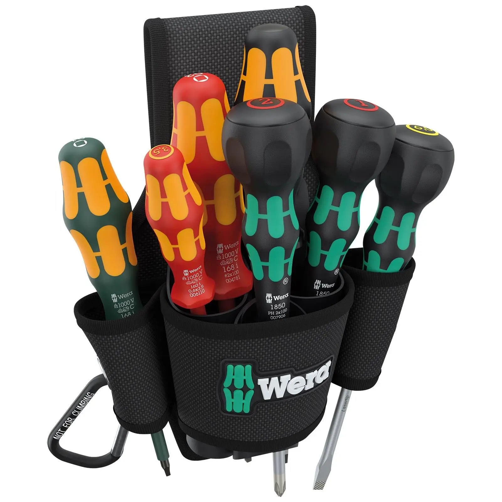 Wera Screwdriver Set 9622 Belt Holster Set 3 VDE Phillips Slotted Square Ball Grip 8 Pieces White Rose Tools