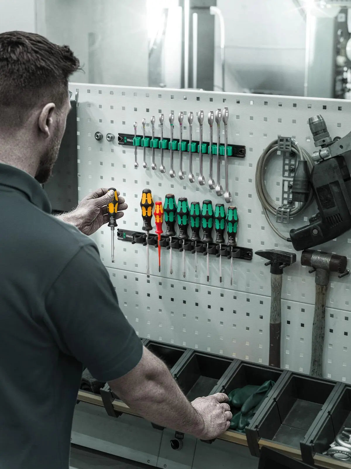 Wera Screwdriver Set 9650 Magnetic Rail Kraftform 9 Pieces PH PZ TX SL White Rose Tools