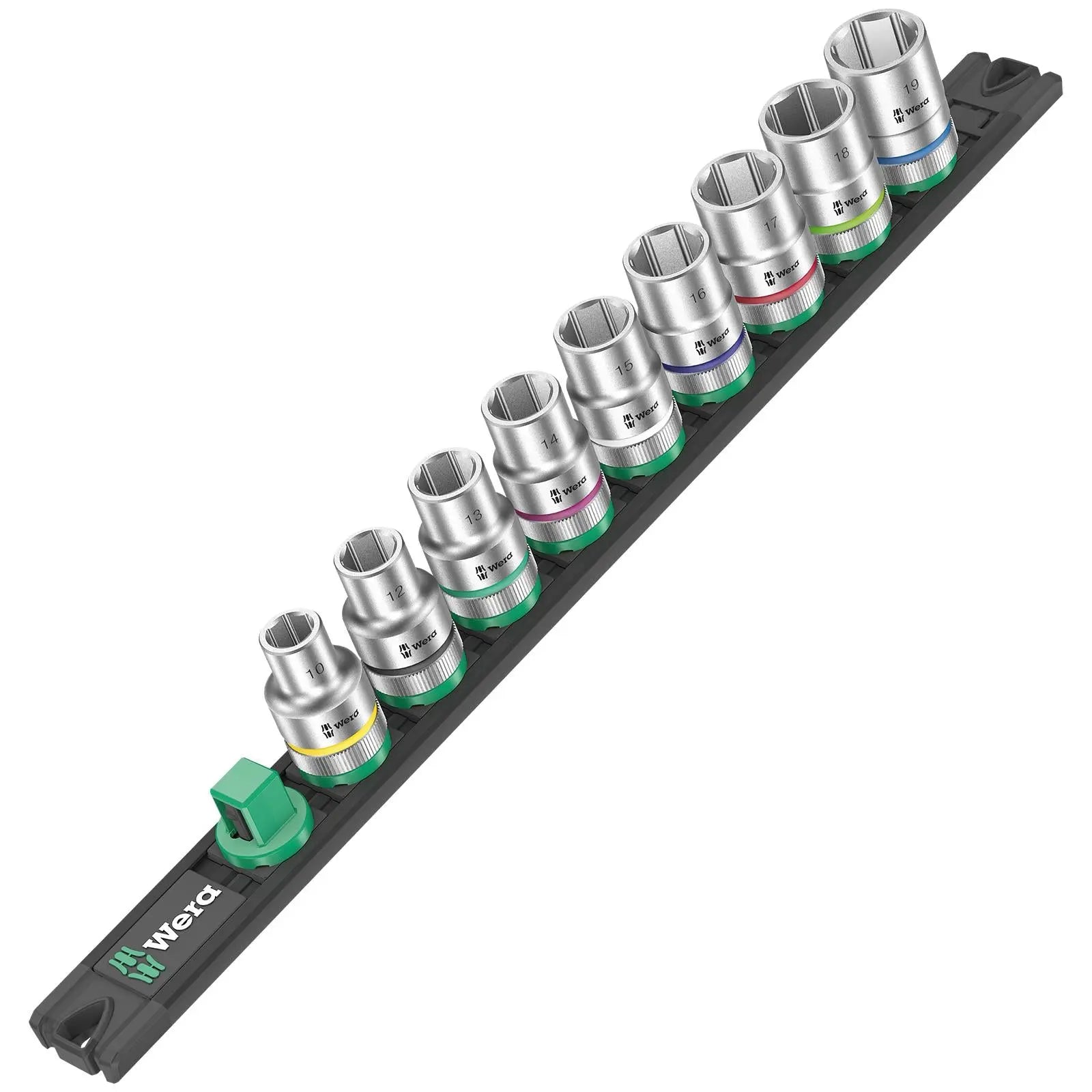 Wera Socket Set 1/2" Drive on Magnetic Socket Rail C 4 Zyklop 9 Pieces Metric 10-19mm