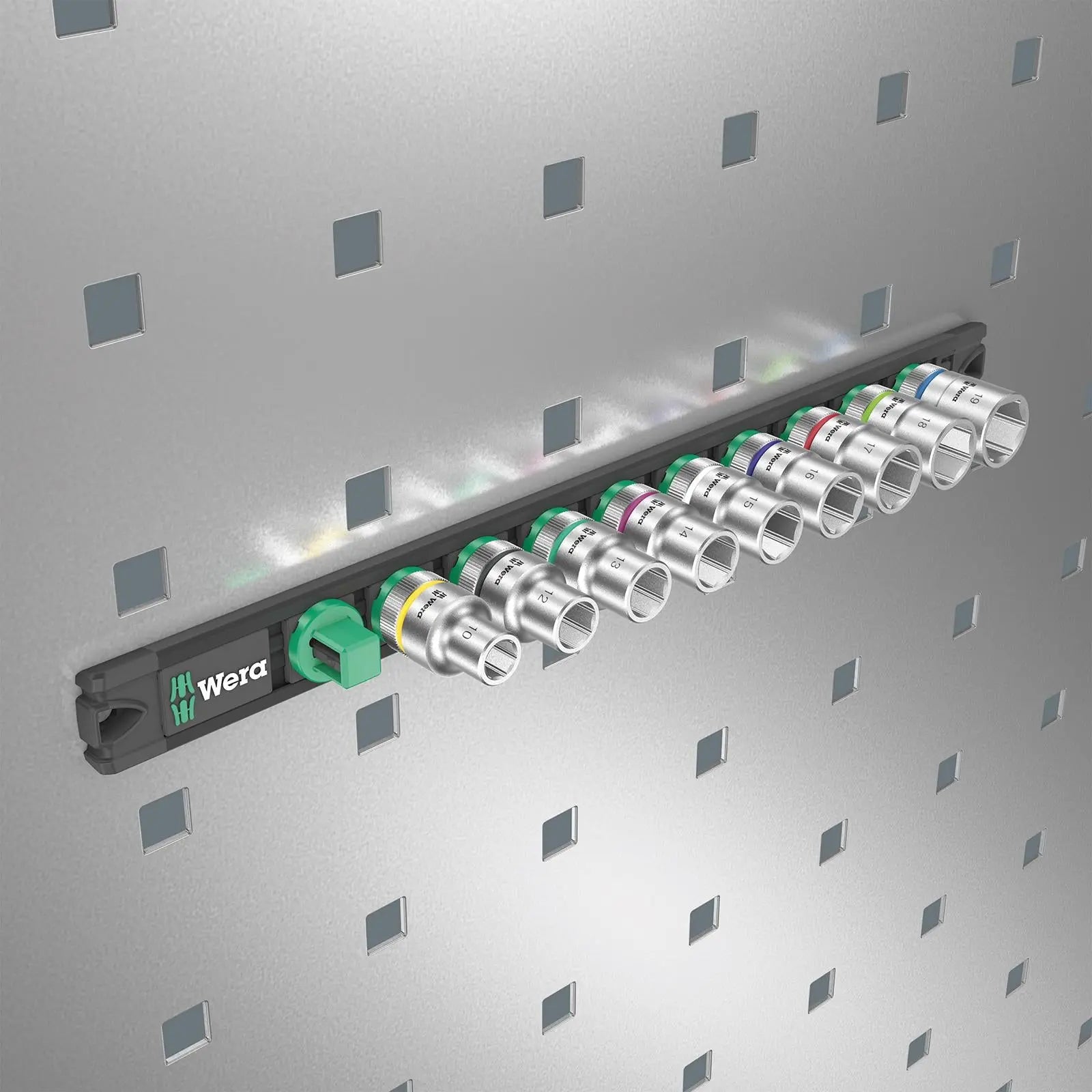 Wera Socket Set 1/2" Drive on Magnetic Socket Rail C 4 Zyklop 9 Pieces Metric 10-19mm