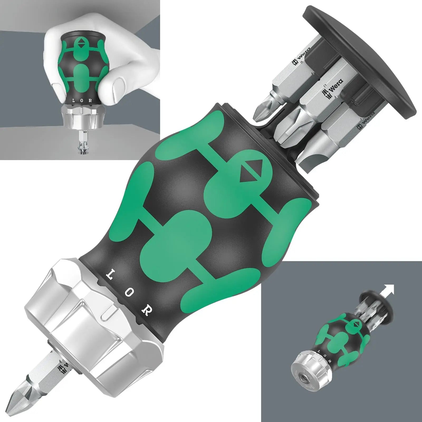 Wera Stubby Screwdriver Ratchet Function Kraftform Kompakt Magazine RA 3 6 Piece PH SL
