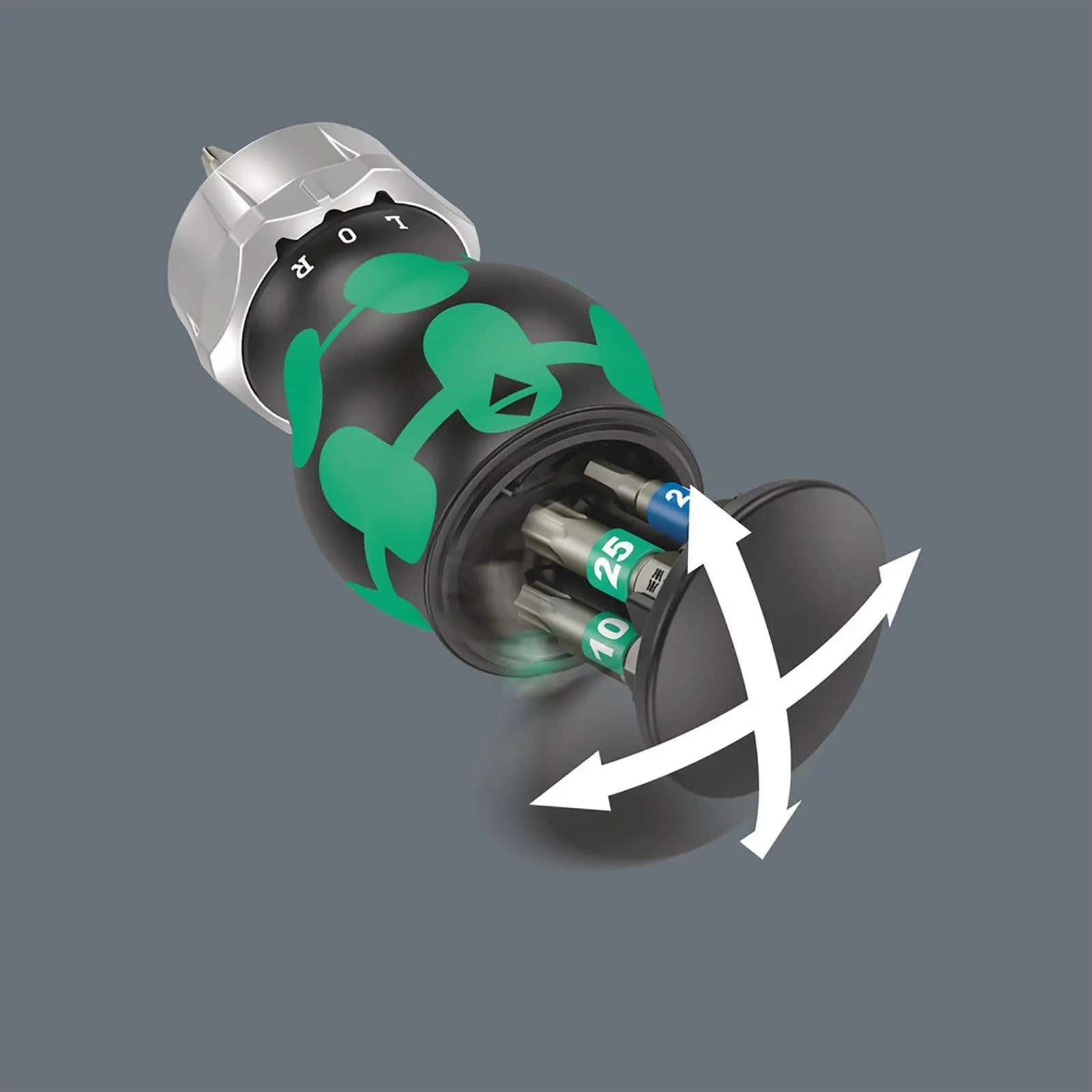 Wera Stubby Screwdriver Set Ratchet Action Bicycle Set 5 Stainless Steel Bits 7 Pieces White Rose Tools