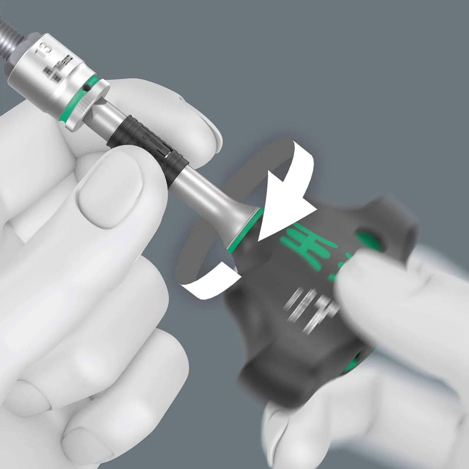 Wera T-Handle Adaptor Screwdriver 1/4" Drive with Ratchet Function 400 RA Imperial Set 2 9 Pieces White Rose Tools