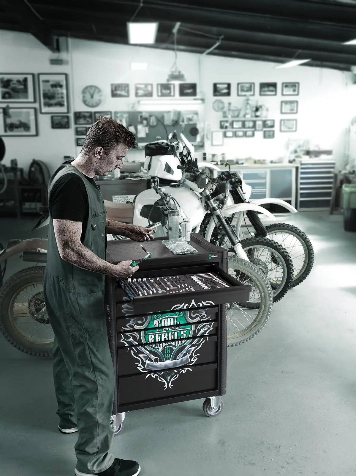 Wera Tool Rebel Roller Cabinet 9700 1 78 Pieces 4 Foam Drawer Inserts Lockable Drawers