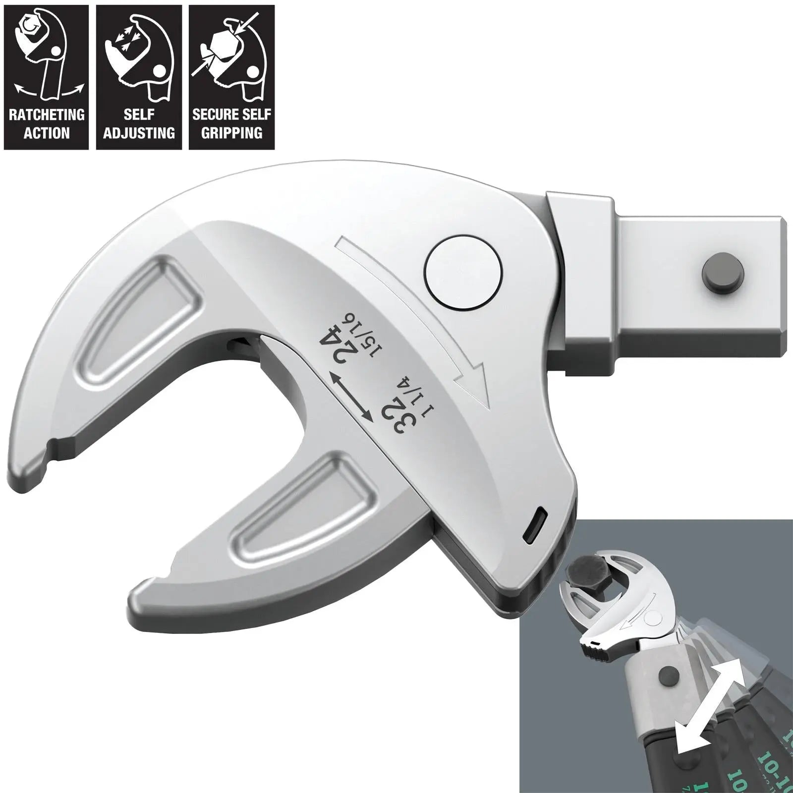 Wera Torque Wrench 10-100 Nm Click Torque X 7 14x18mm Joker Spanner Wrench Accessories 7880 Choose Option White Rose Tools