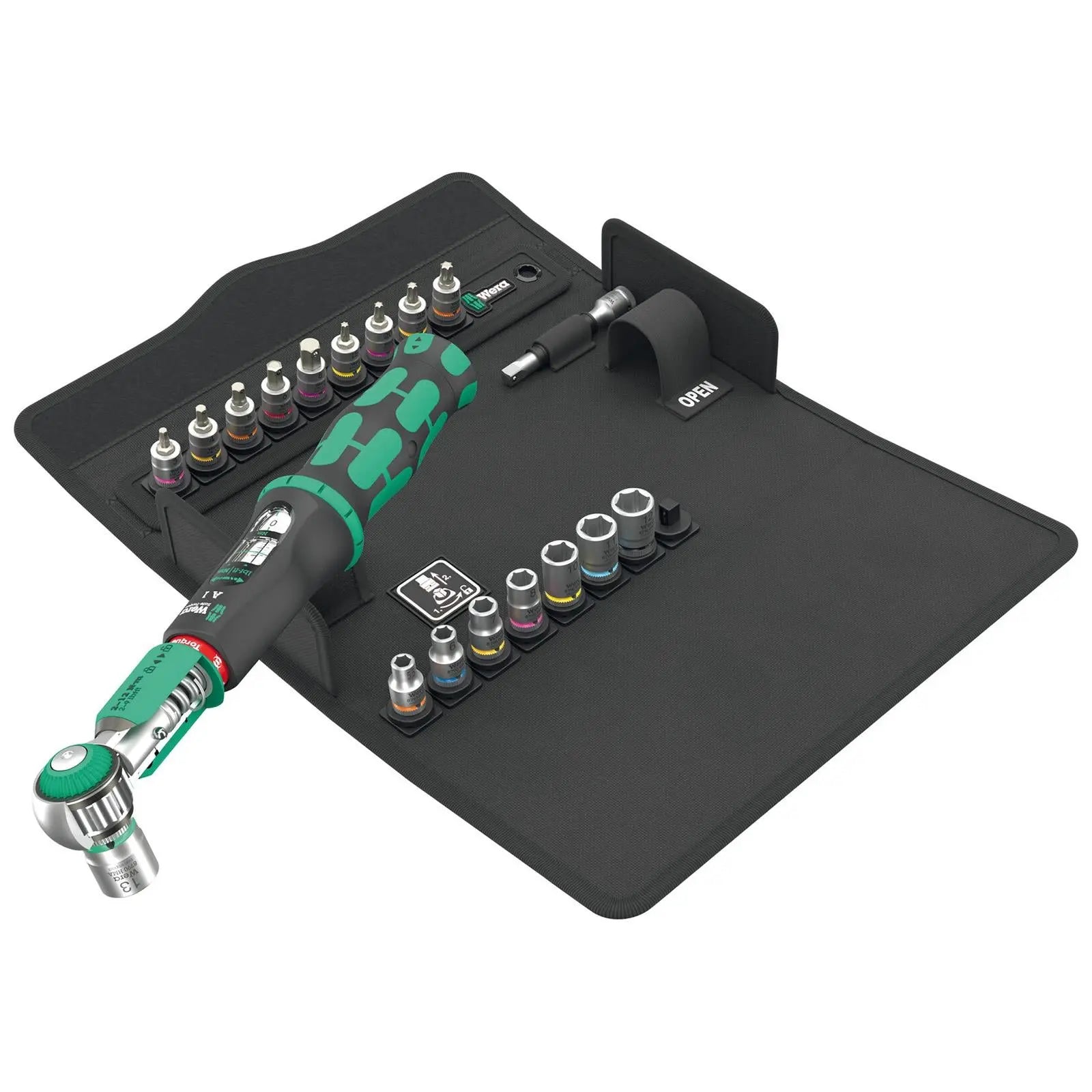 Wera Torque Wrench Kit 1/4" Drive 2-12 Nm Safe Torque A 1 SHK Set 1 20 Pieces TX Hex 5.5-13mm Sockets White Rose Tools