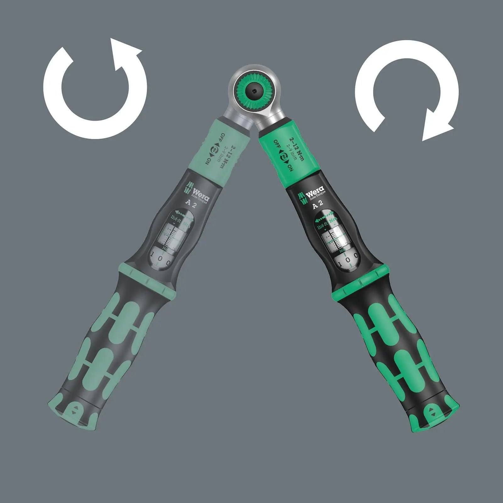 Wera Torque Wrench Safe-Torque A 2 Set 1 1/4" Hex Drive 2-12 Nm 23 Pieces Reversible