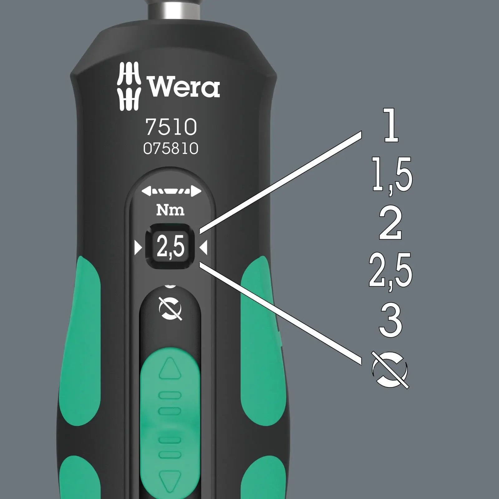 Wera Torque Wrench Screwdriver 1/4" Hex 7510 Kraftform Safe Torque Speed Torque 1-3 Nm White Rose Tools