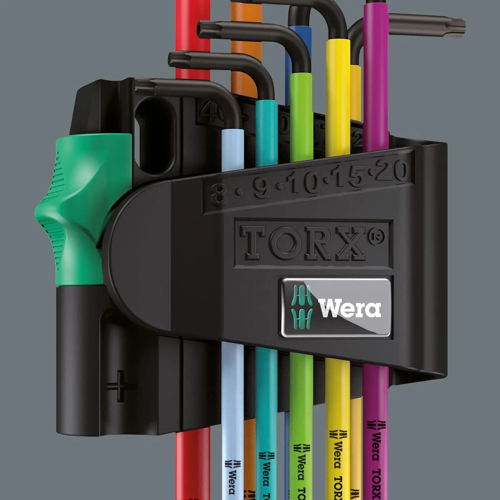 Wera Torx Key Set 967/9 TX BO Multicolour 1 L Key Set for Tamper-Proof TORX Screws 9 Pieces  White Rose Tools
