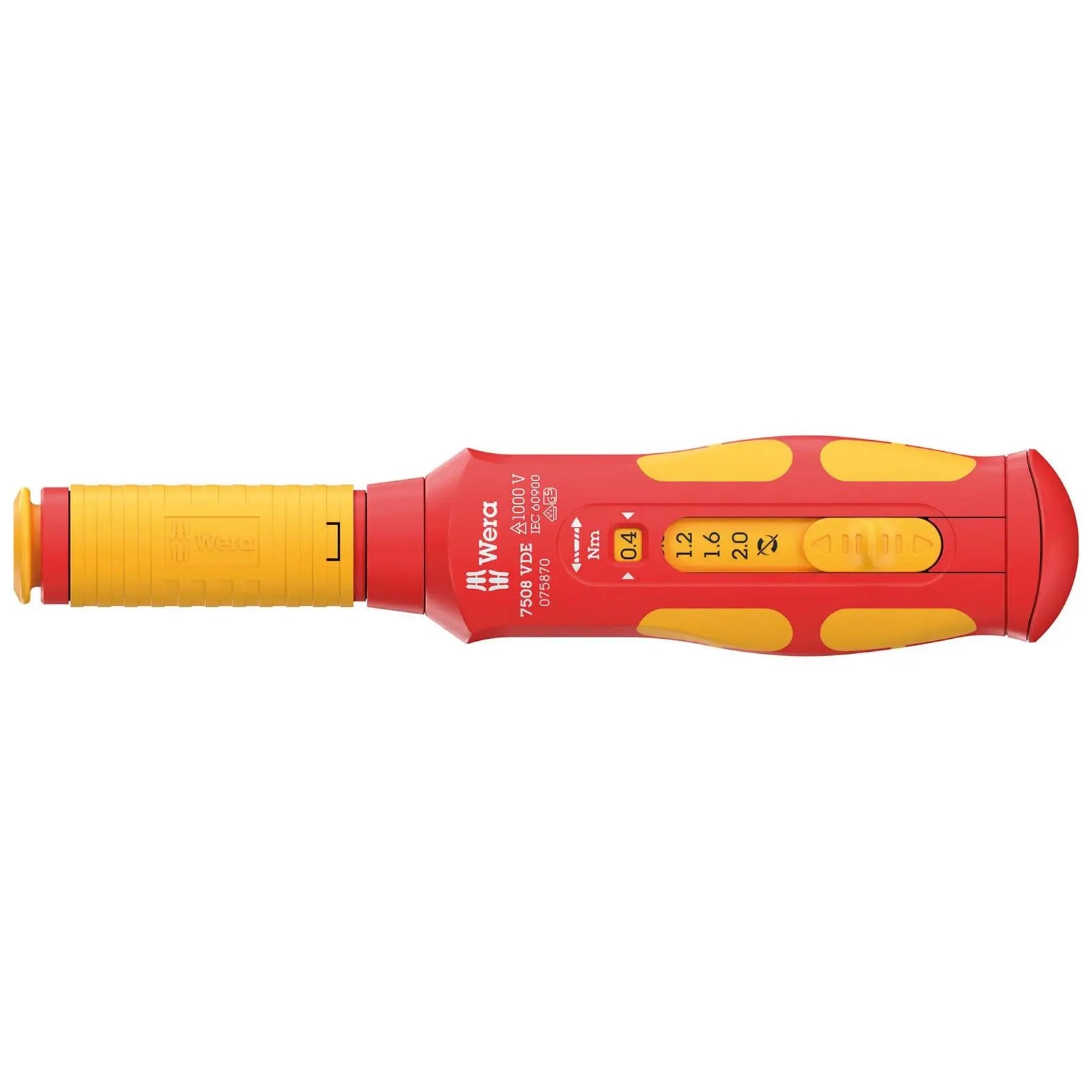 Wera VDE Safe Torque Screwdriver 0.4-2.0 Nm 7508 VDE Kraftform Speed Torque White Rose Tools