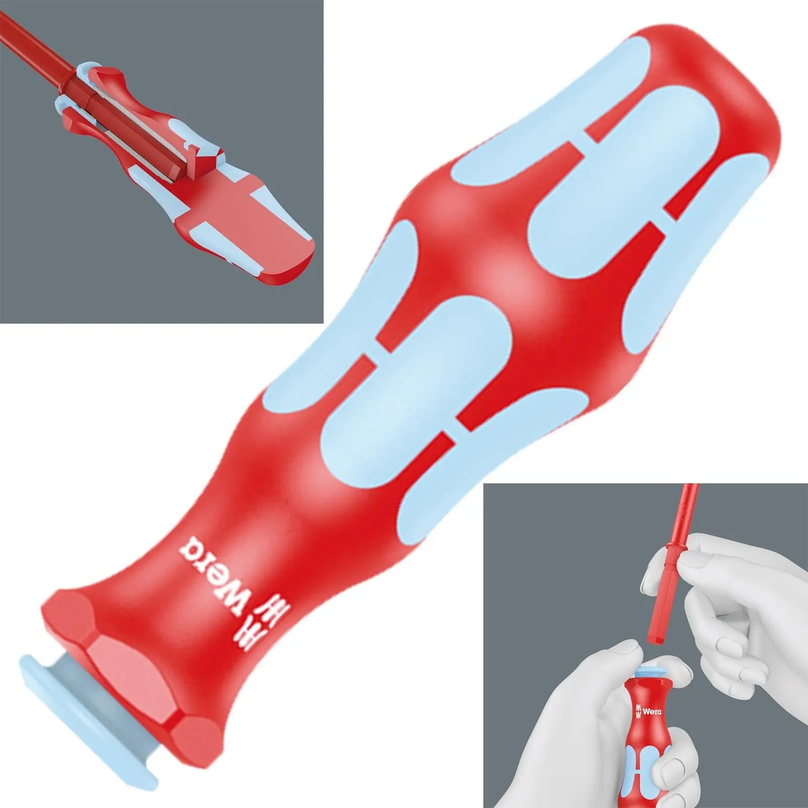 Wera VDE Screwdriver Handle 3817 VDE Kraftform Stainless Blade Holding Handle White Rose Tools