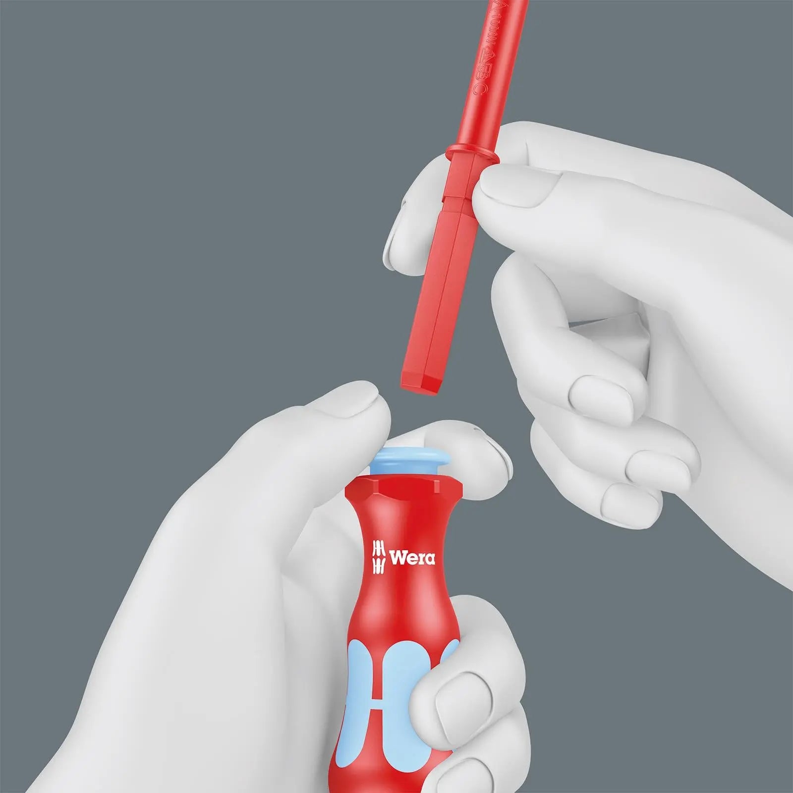 Wera VDE Screwdriver Handle 3817 VDE Kraftform Stainless Blade Holding Handle White Rose Tools