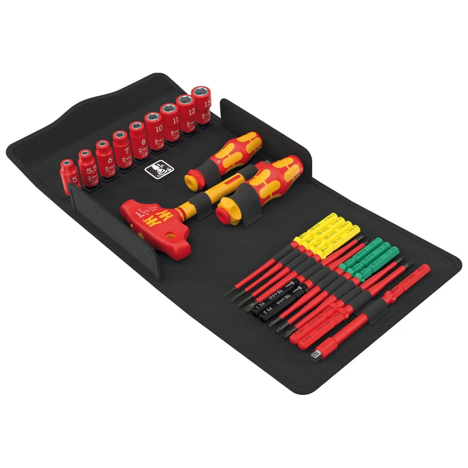 Wera VDE Screwdriver and Socket Set Kraftform Kompakt VDE 24 Allrounder Set 1 25 Pieces White Rose Tools