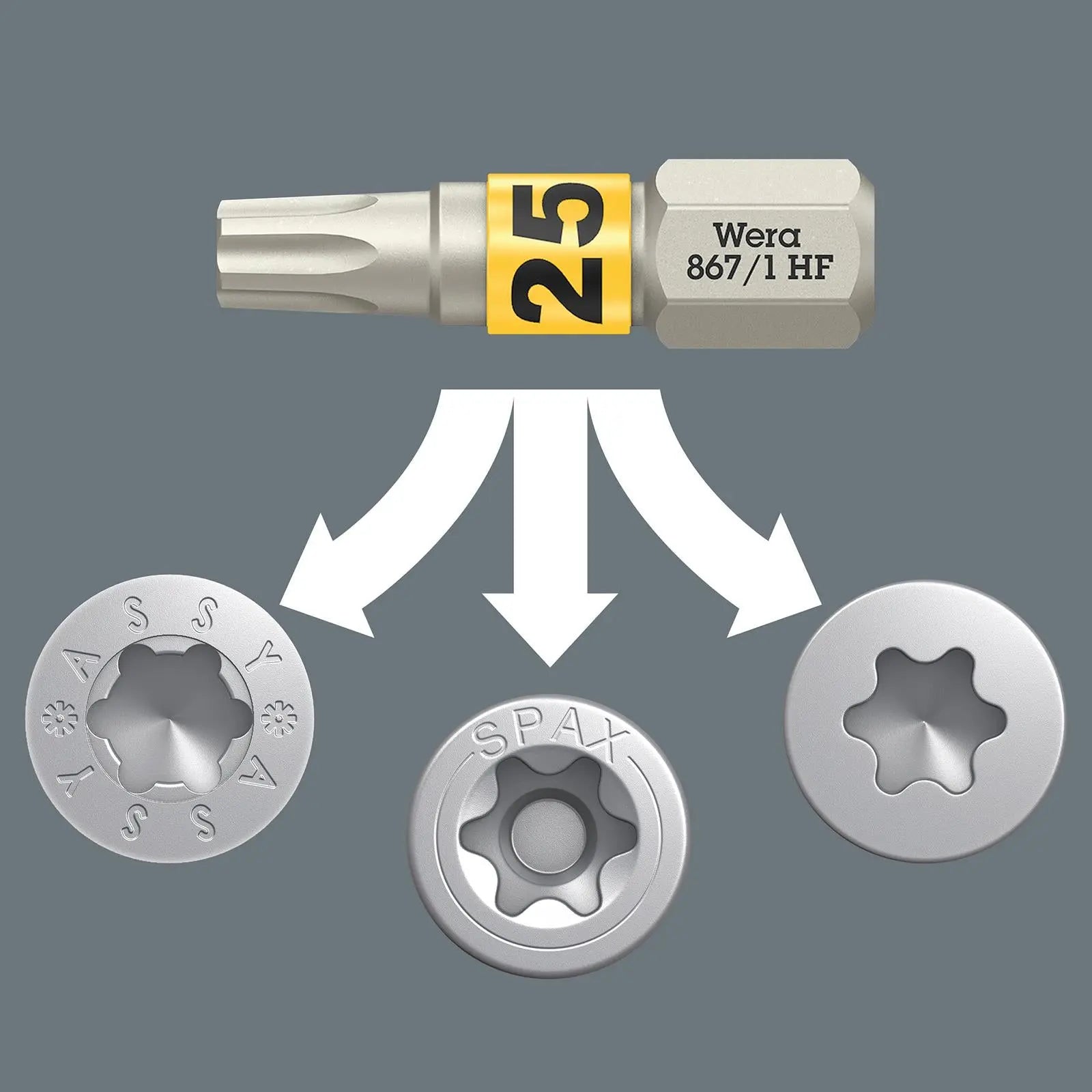 Wera Wood Screwdriver Bits Torx with Holding Function 30 Piece Bit-Check 30 Wood TX HF 1 White Rose Tools