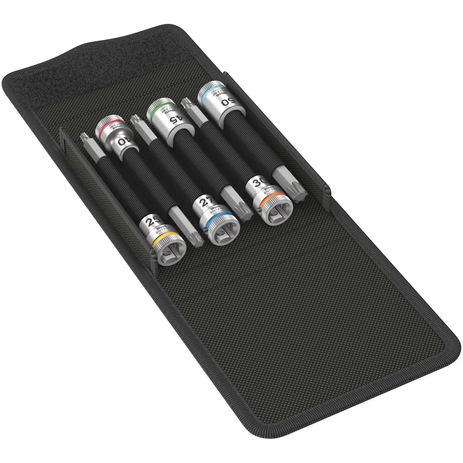 Wera Zyklop Socket Bit Set TORX HF 3/8" Drive Holding Function 8767 B TORX HF 1 6 Pieces 100/107mm Long White Rose Tools