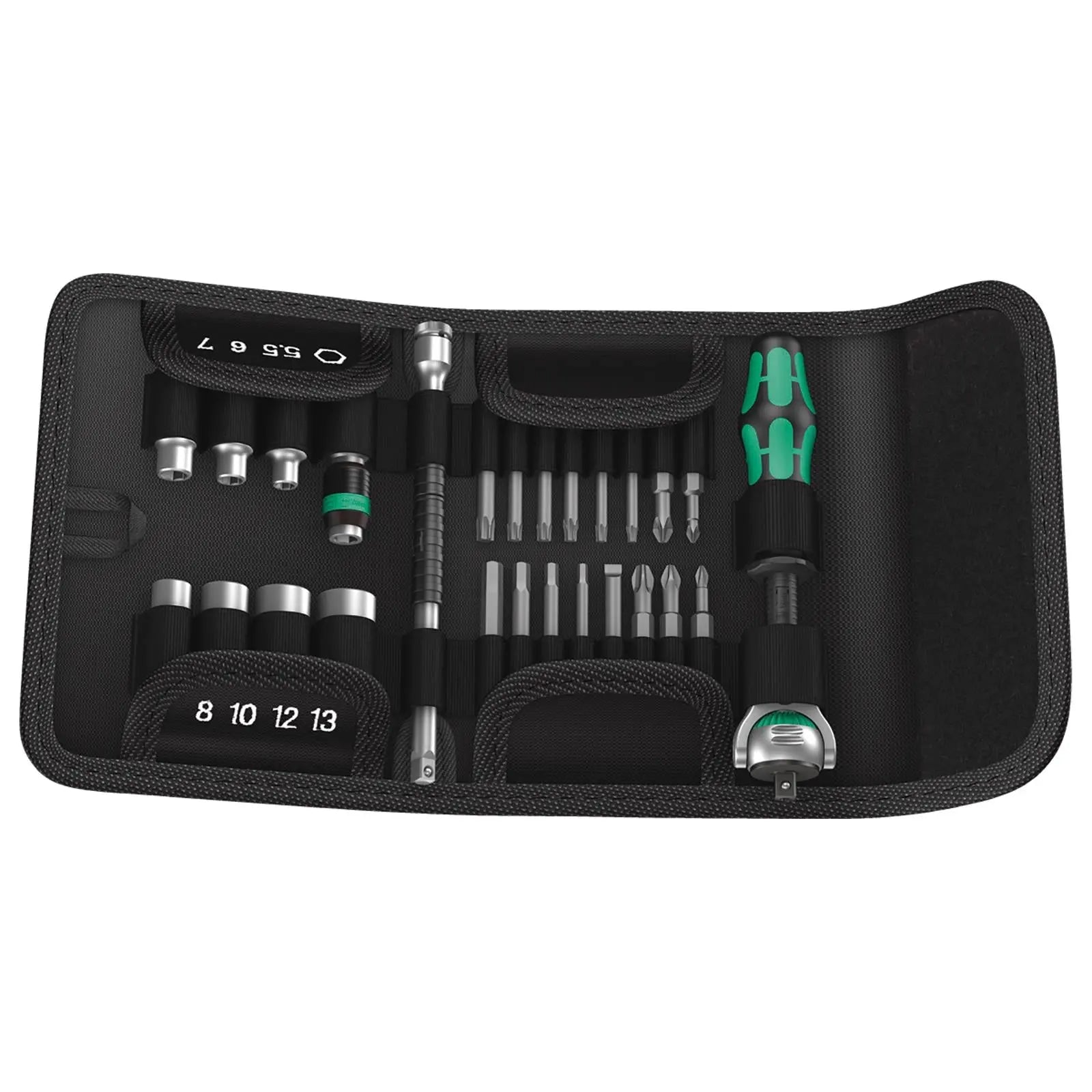 Wera Zyklop Speed Ratchet Socket and Screwdriver Bit Set 1/4" Drive 26 Pieces Kraftform Kompakt White Rose Tools