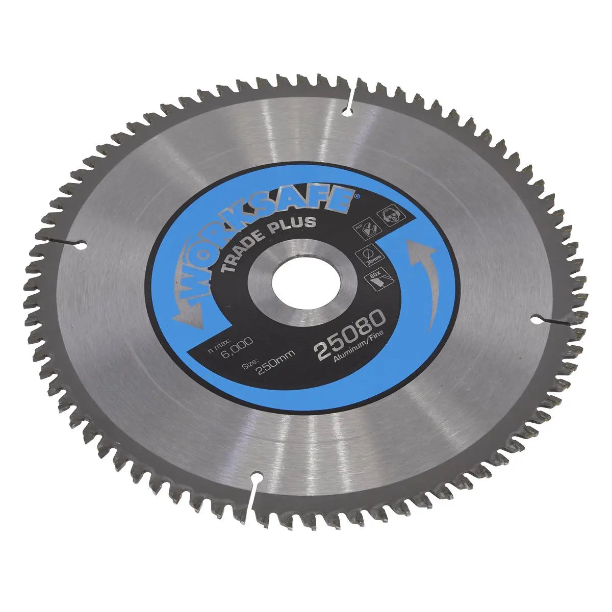 Worksafe by Sealey Aluminium Cutting TCT Saw Blade Ø250 x 30mm - 80tpu