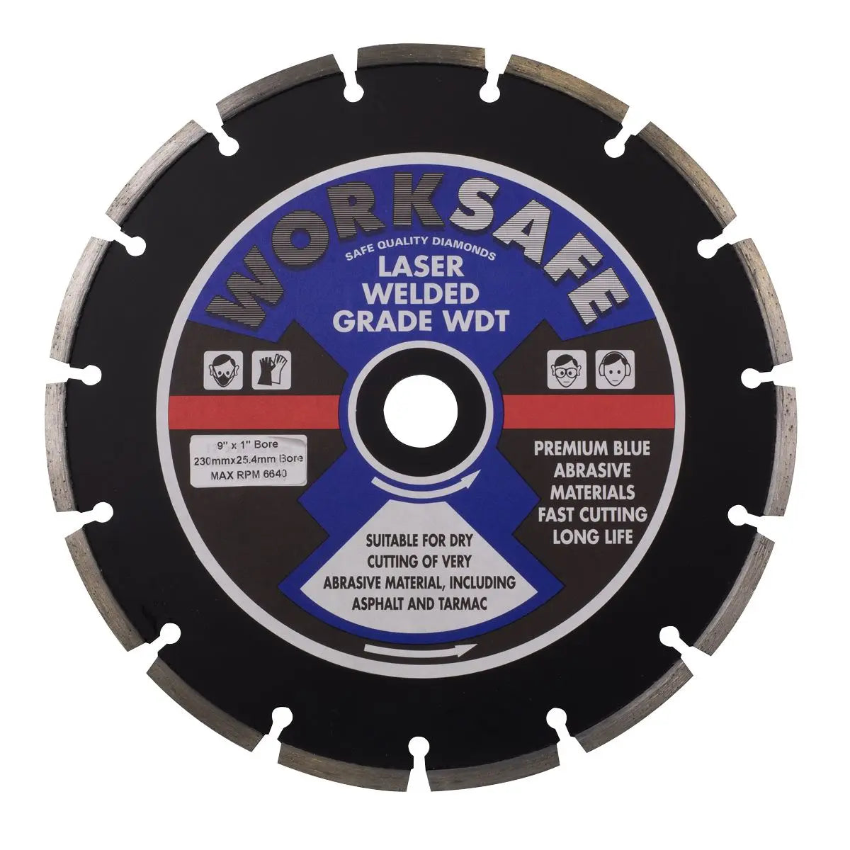 Worksafe by Sealey Asphalt/Tarmac Diamond Blade Ø230 x Ø22mm