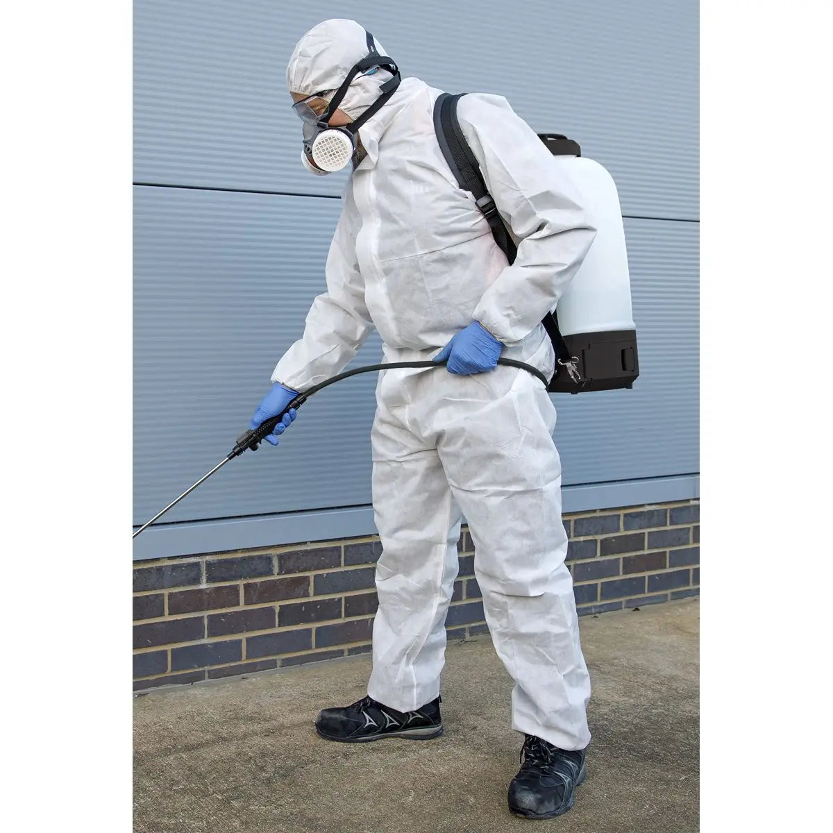 Worksafe by Sealey Disposable Coverall White - Large