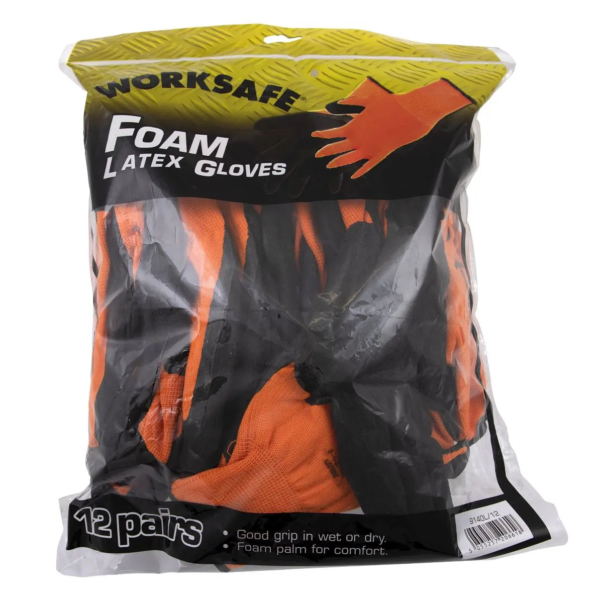 Worksafe by Sealey Foam Latex Gloves (Large) - Pack of 12 Pairs
