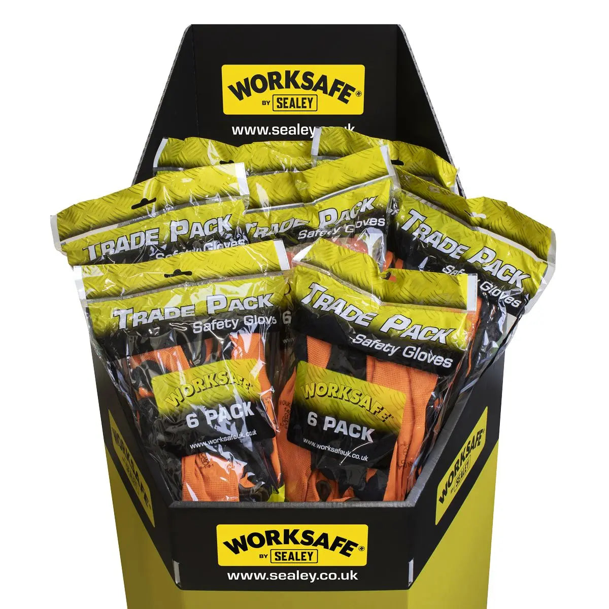 Worksafe by Sealey Foam Latex Gloves (Large) - Pack of 6 Pairs