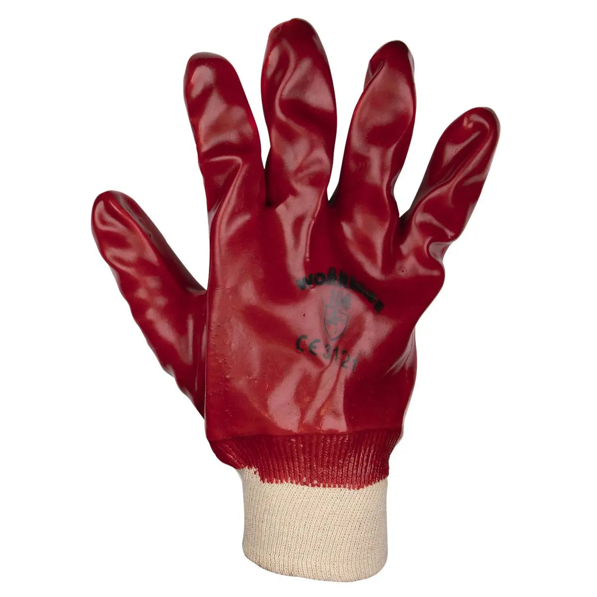 Worksafe by Sealey PVC Knit Wrist Gloves (X-Large) - Pack of 12 Pairs White Rose Tools