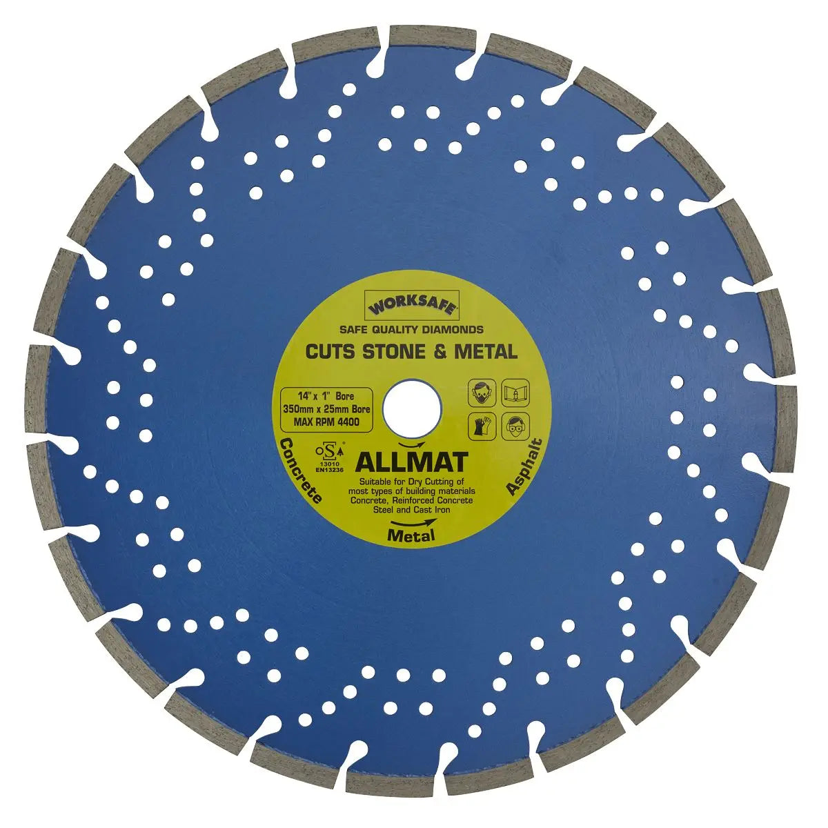 Worksafe by Sealey Platinum Allmat Diamond Blade Ø350 x 25mm