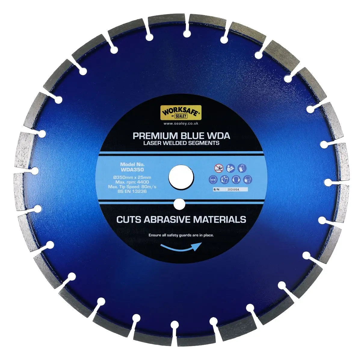 Worksafe by Sealey Premium Blue WDA Diamond Blade Ø350 x 25mm