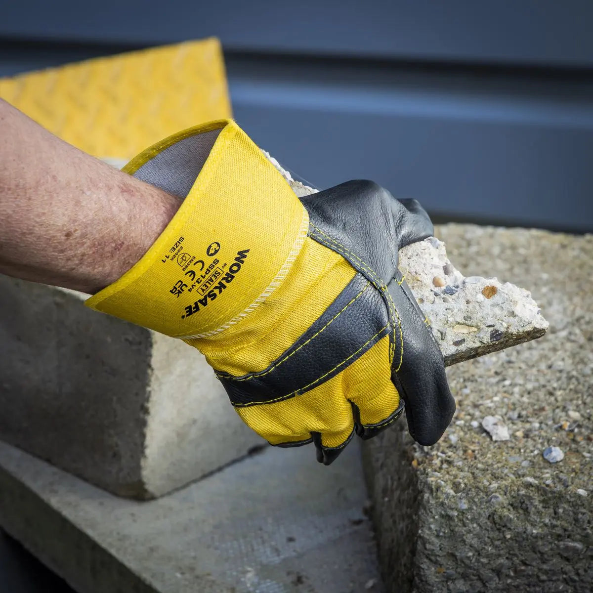 Worksafe by Sealey Rigger's Gloves Hide Palm - Pack of 6 Pairs