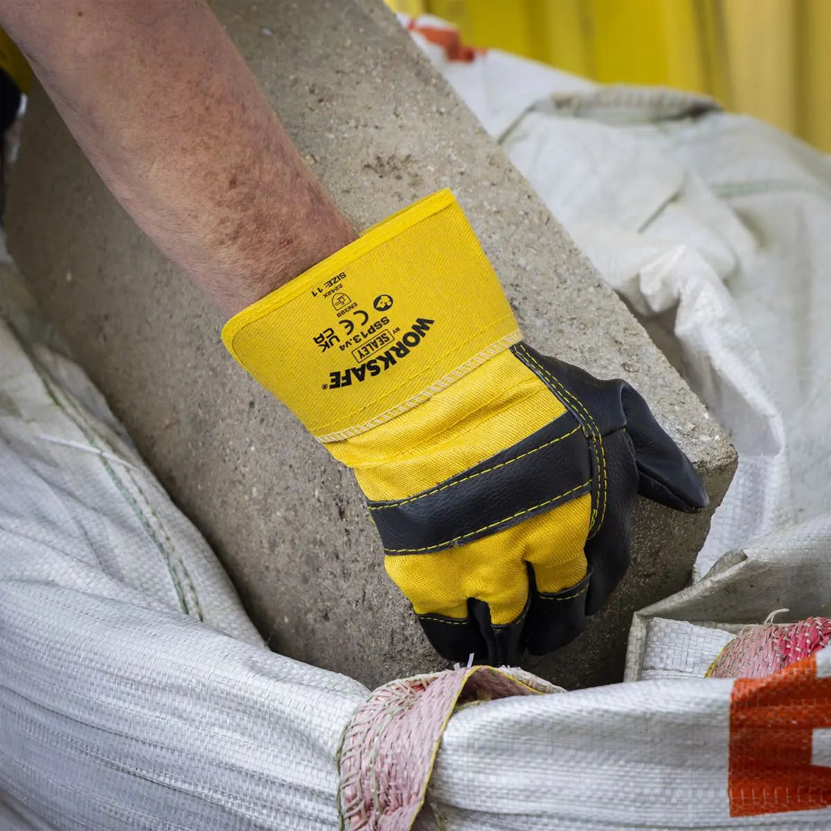 Worksafe by Sealey Rigger's Gloves with Hide Palm - Pair White Rose Tools