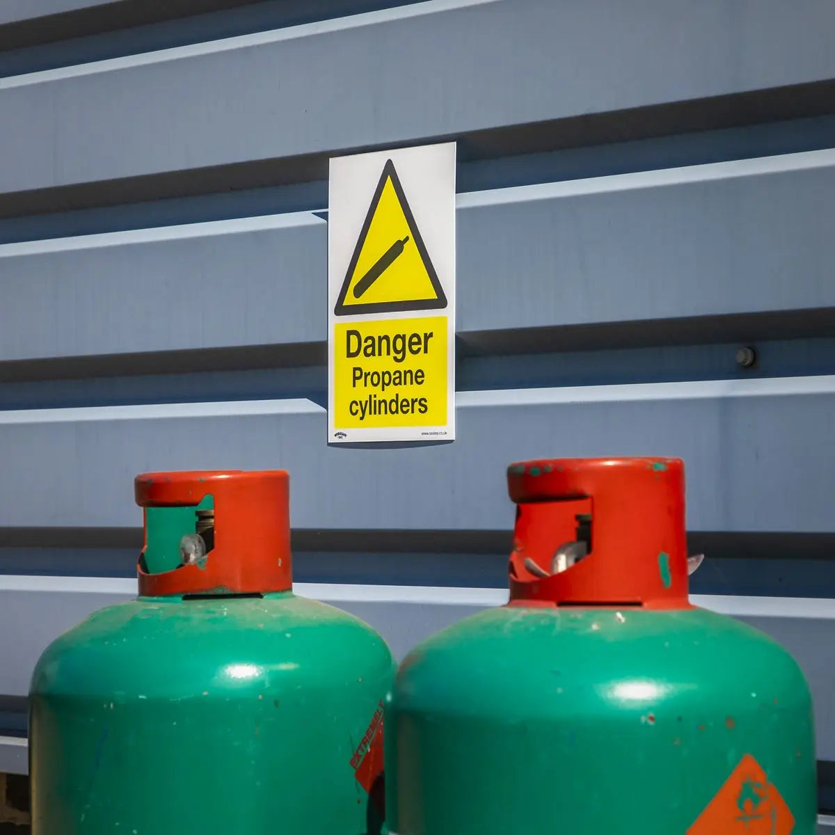Worksafe by Sealey Warning Safety Sign - Danger Propane Cylinders - Self-Adhesive Vinyl