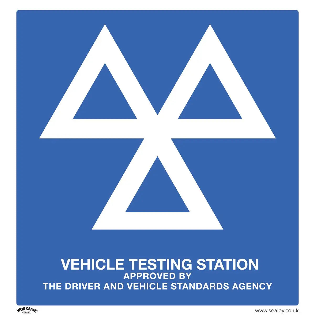 Worksafe by Sealey Warning Safety Sign - MOT Testing Station - Aluminium Composite