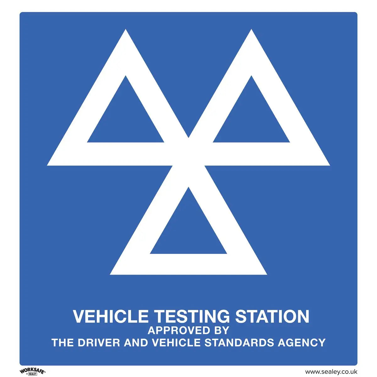 Worksafe by Sealey Warning Safety Sign - MOT Testing Station - Rigid Plastic - Pack of 10
