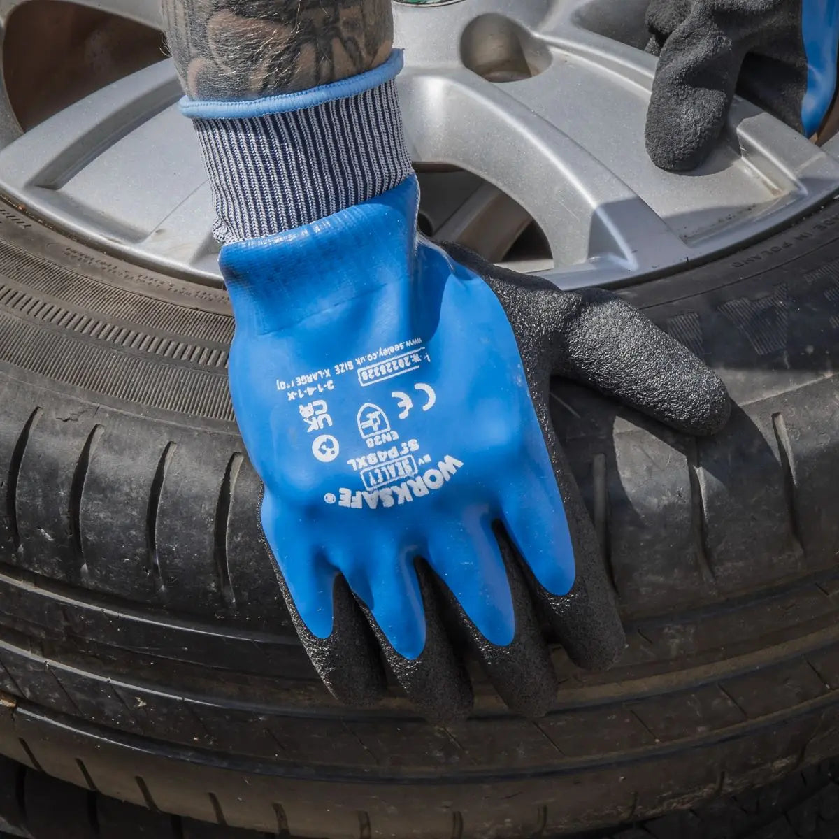 Worksafe by Sealey Waterproof Latex Gloves - (X-Large) - Pack of 6 Pairs White Rose Tools