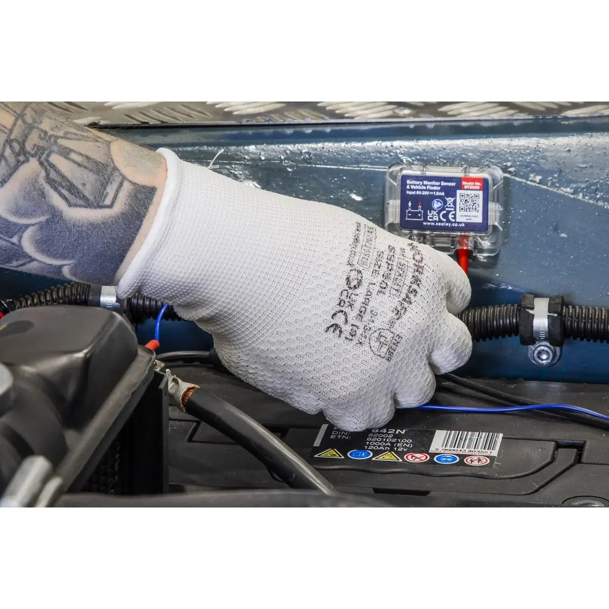 Worksafe by Sealey White Precision Grip Gloves Large – Pair  White Rose Tools