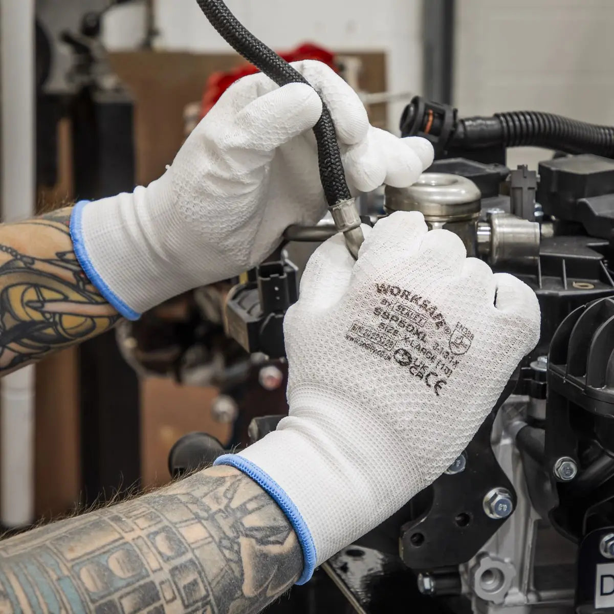 Worksafe by Sealey White Precision Grip Gloves - (X-Large) - Box of 120 Pairs White Rose Tools