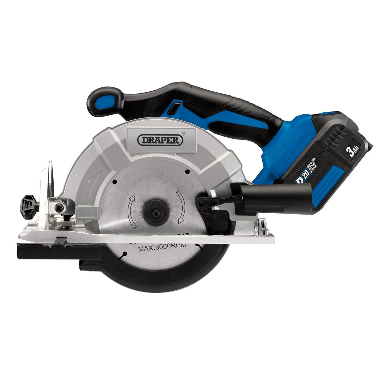 Draper D20 20V Brushless Circular Saw (Sold Bare) 55519 White Rose Tools
