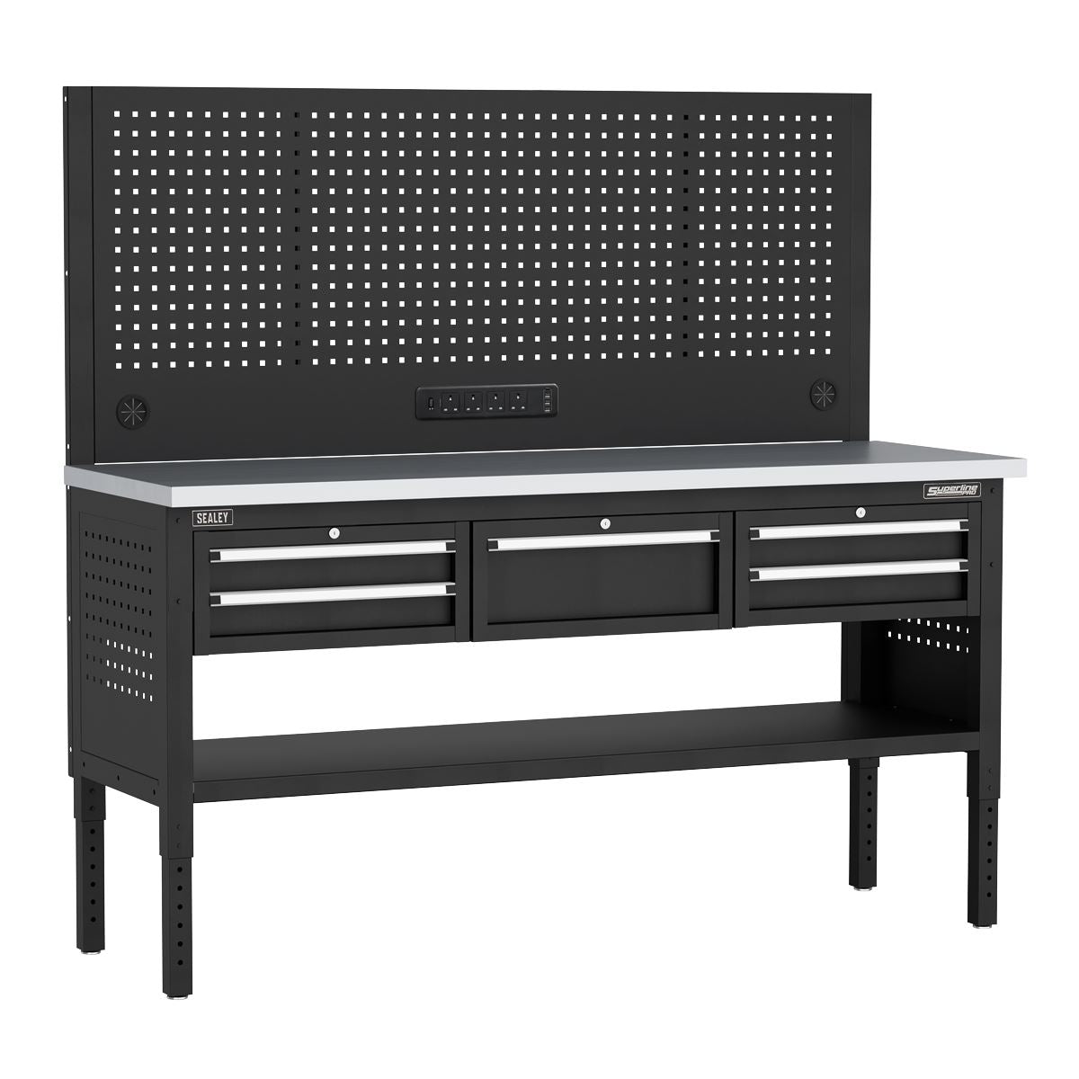 Sealey Superline Pro Superline PRO® Modular Workbench with 5 Drawers Stainless Steel Worktop 1830mm