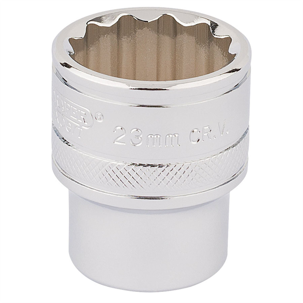 Draper Expert HI-TORQ® 12 Point Socket 1/2" Sq. Dr. 23mm 33370 White Rose Tools