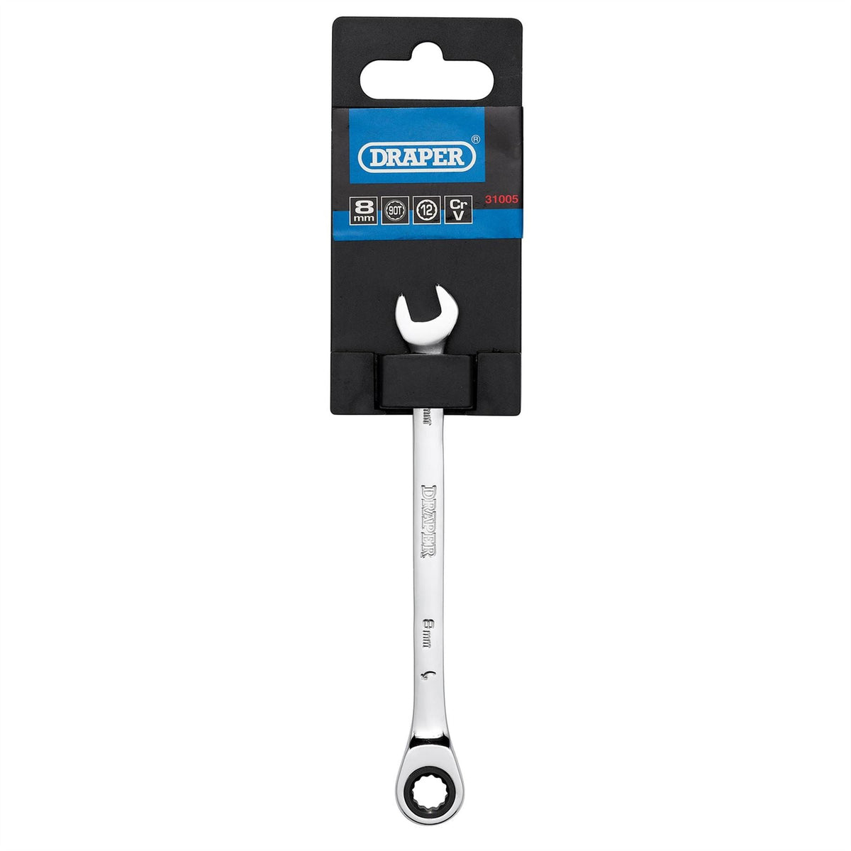 Draper Metric Ratcheting Combination Spanner 8mm 31005 White Rose Tools