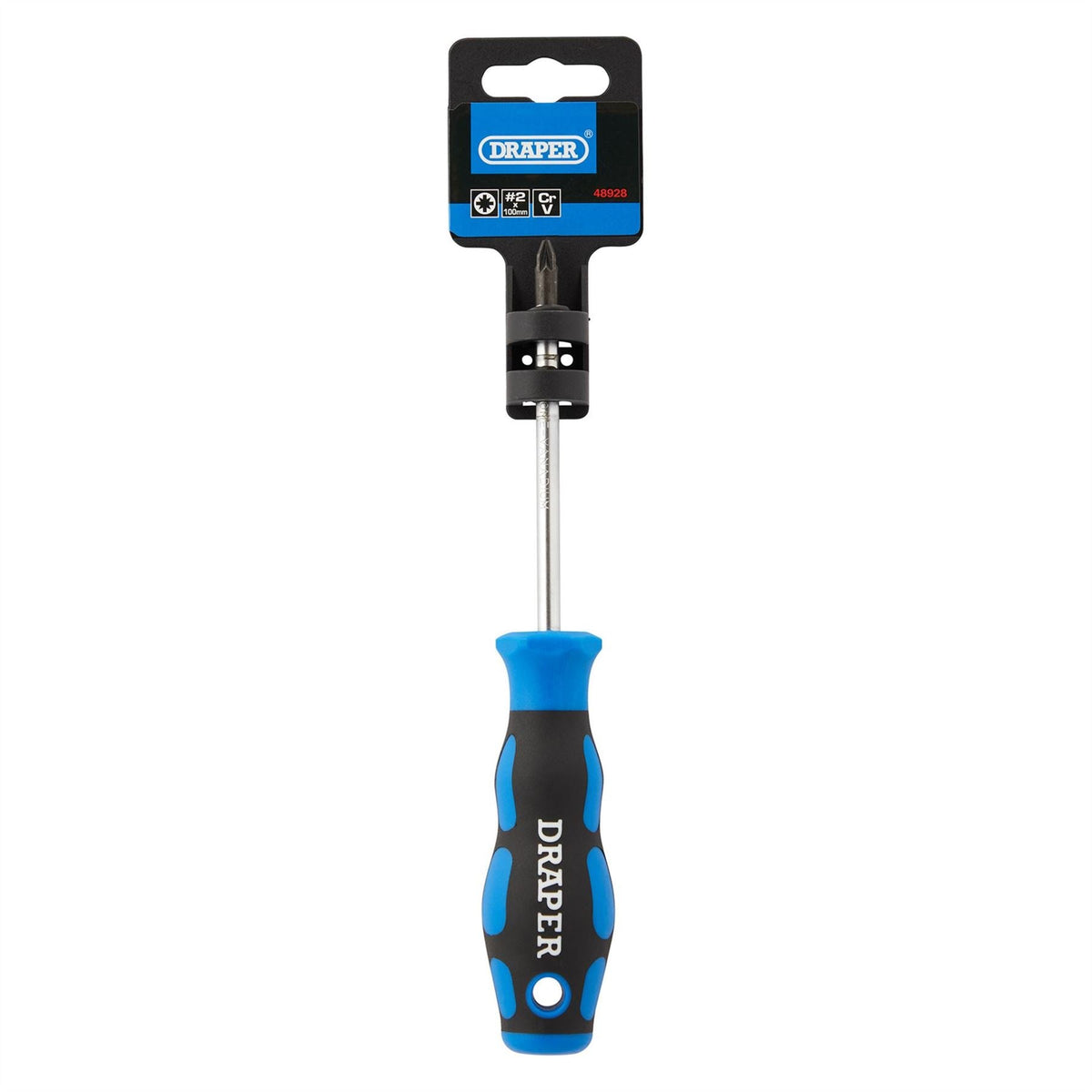 Draper Soft Grip PZ TYPE Screwdriver No.2 x 100mm 48928 White Rose Tools